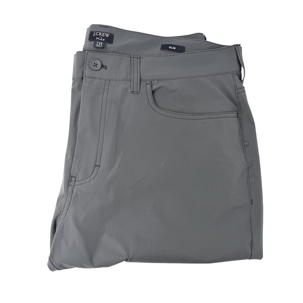 J.Crew Flex Slim Pants Mens 35x34 Gray Performance Stretch 5-Pocket Trousers